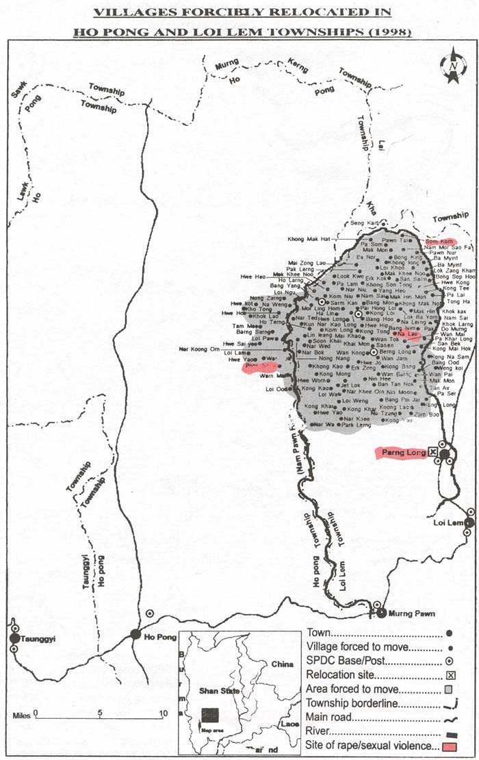 10-4-12.VILLAGES FORCIBLY RELOCATED IN HO PONG AND LOILEM TOWNSHIP (1998)