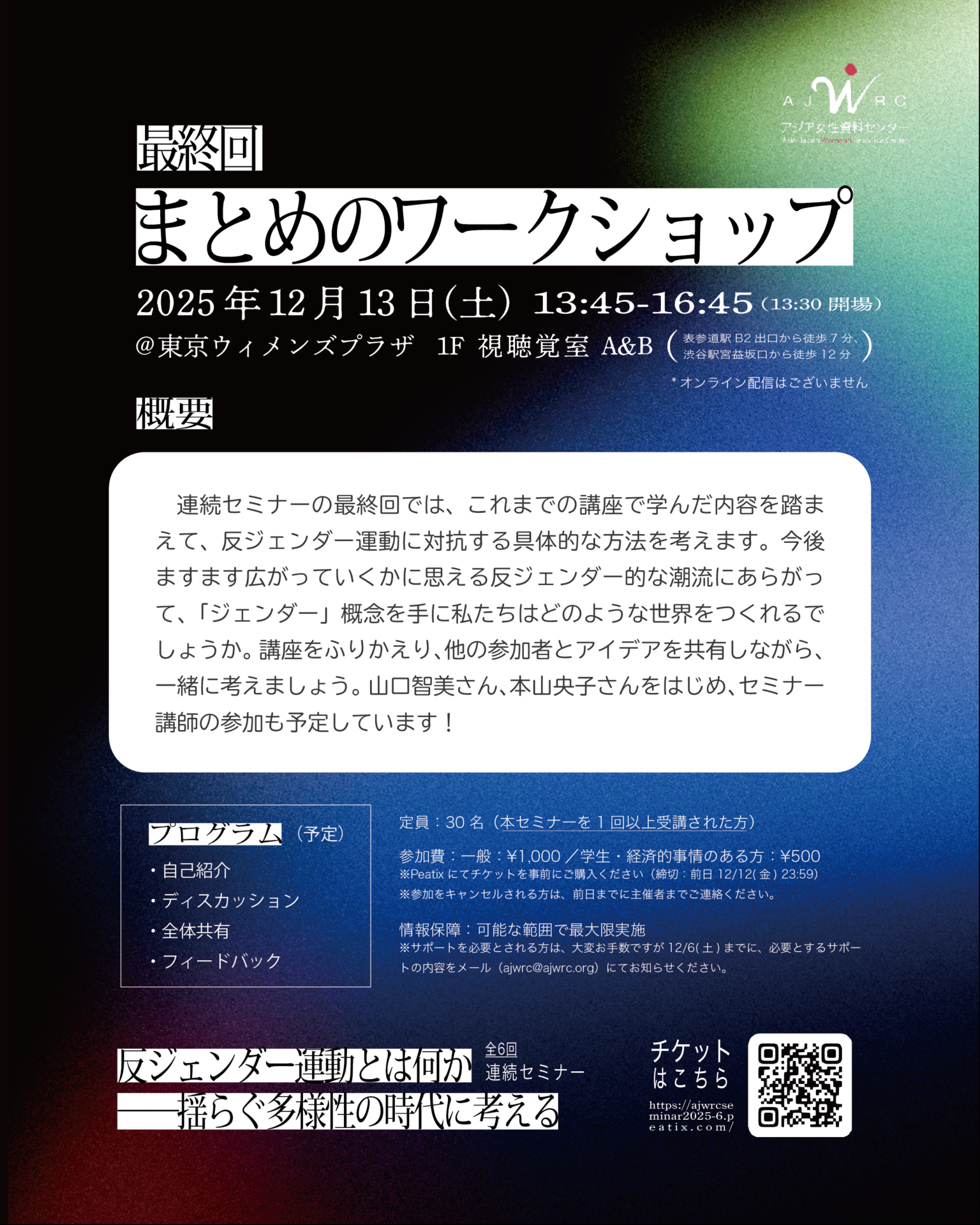 反ジェンダー運動とは何か連続セミナー最終回 まとめのワークショップ